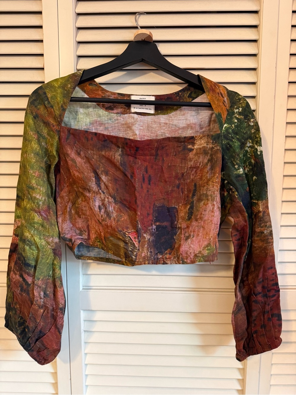 CORD Studios Roman Top - 100% cotton watercolor print crop top